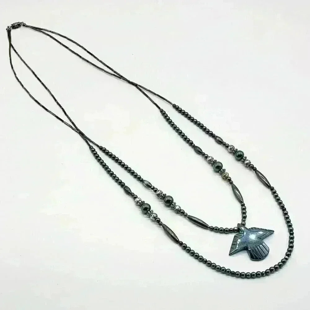 Hematite Eagle Necklace